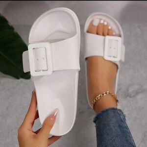 New. Adjustable white shoes Platform Slippers For Women - Ultimate Comfort